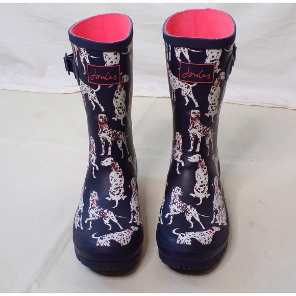 JOULES Molly Welly Mid-Height Rubber Rain Boots Geo Dog 10 NEW - Picture 2 of 7